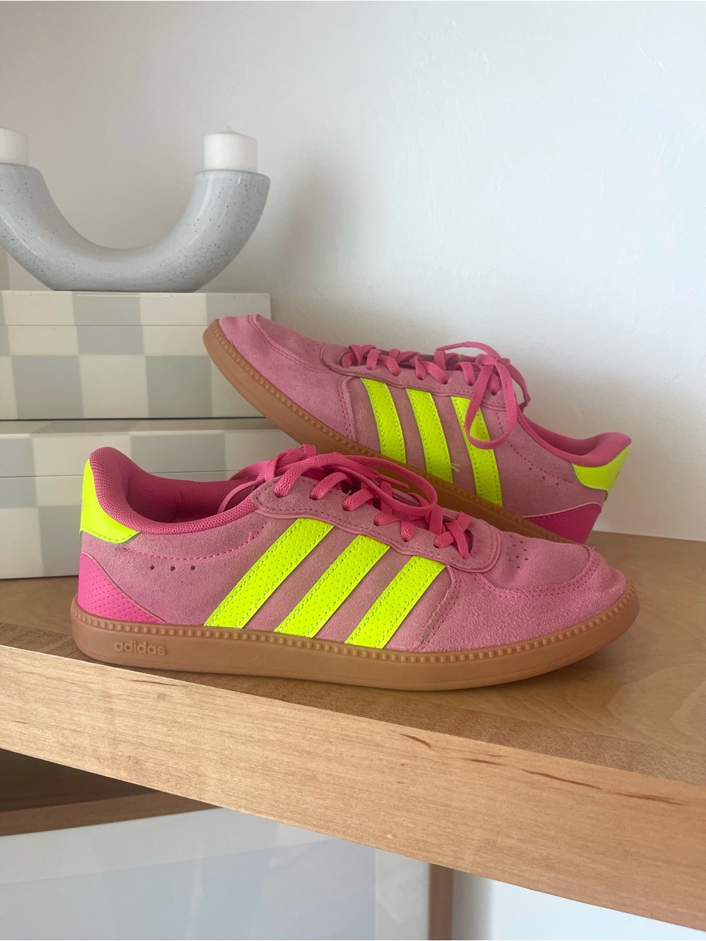 Adidas Breaknet Sleek Pulse Magenta Lucid Lemon Pink Bliss Suede Sneakers Shoes